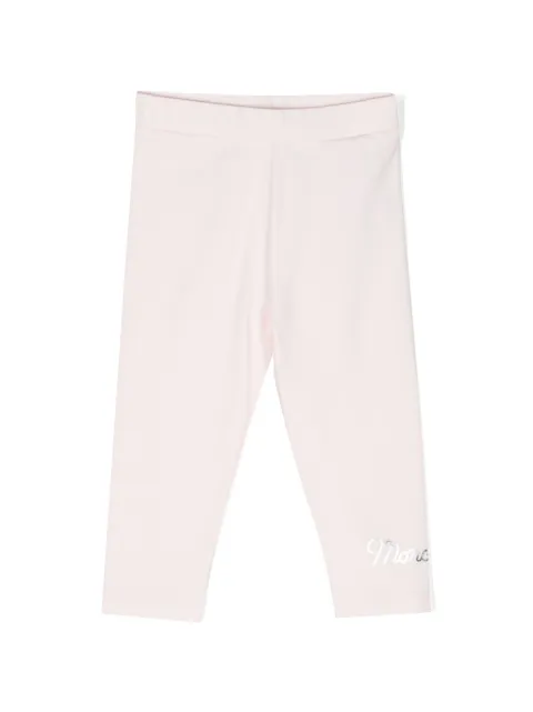 Moncler Enfant logo-lettering jersey leggings