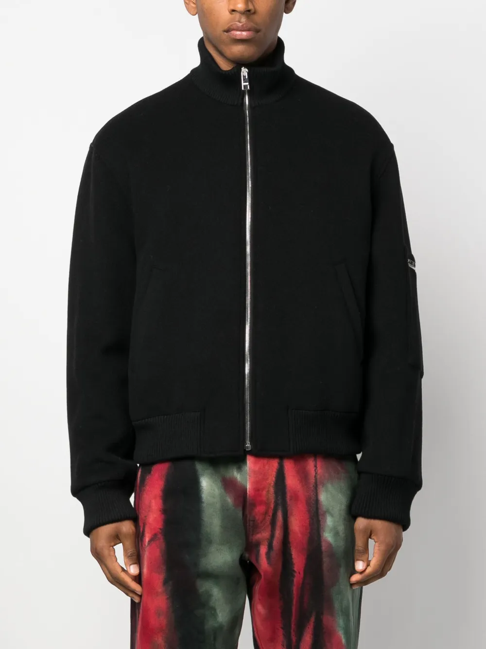 MSGM ジップアップ ボンバージャケット | ブラック | FARFETCH JP