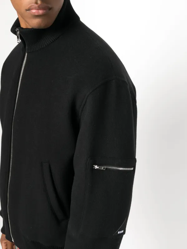 MSGM ジップアップ ボンバージャケット | ブラック | FARFETCH JP