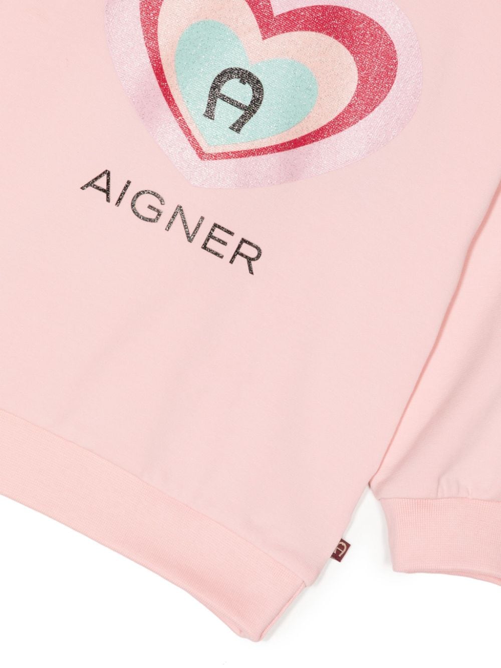 Shop Aigner Logo-print Stretch-cotton Sweatshirt In Pink