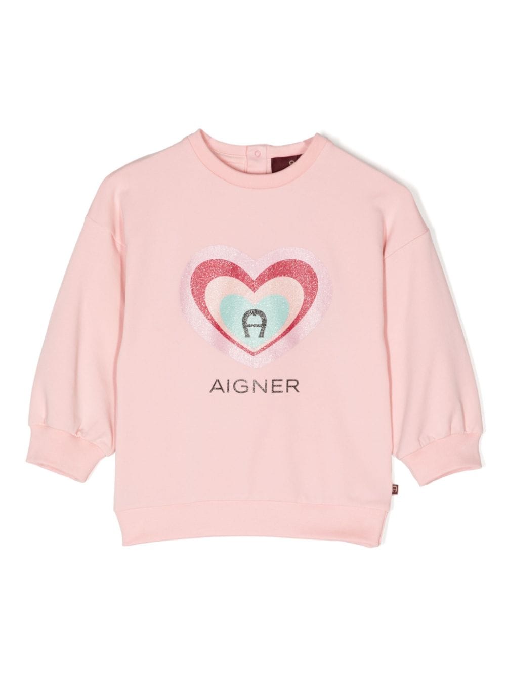 Aigner Kids logo-print stretch-cotton sweatshirt - Rosa