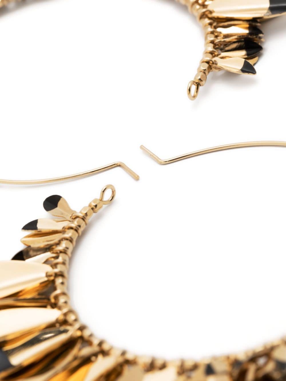 Shop Isabel Marant Shiny Leaf Hoop Earrings In Gold