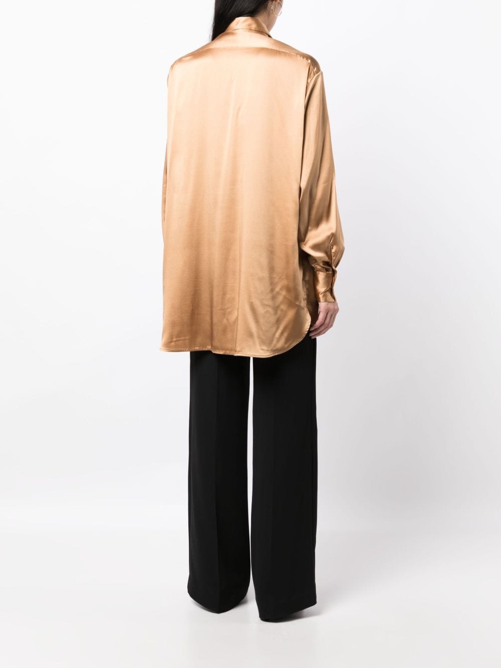Shop Ermanno Scervino Flower-detailing Silk Shirt In Brown