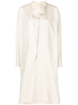 lemaire twisted shirt dress LEMAIRE Twisted Cotton Shirt Dress | White