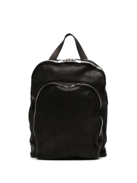 Guidi zip-fastening leather backpack