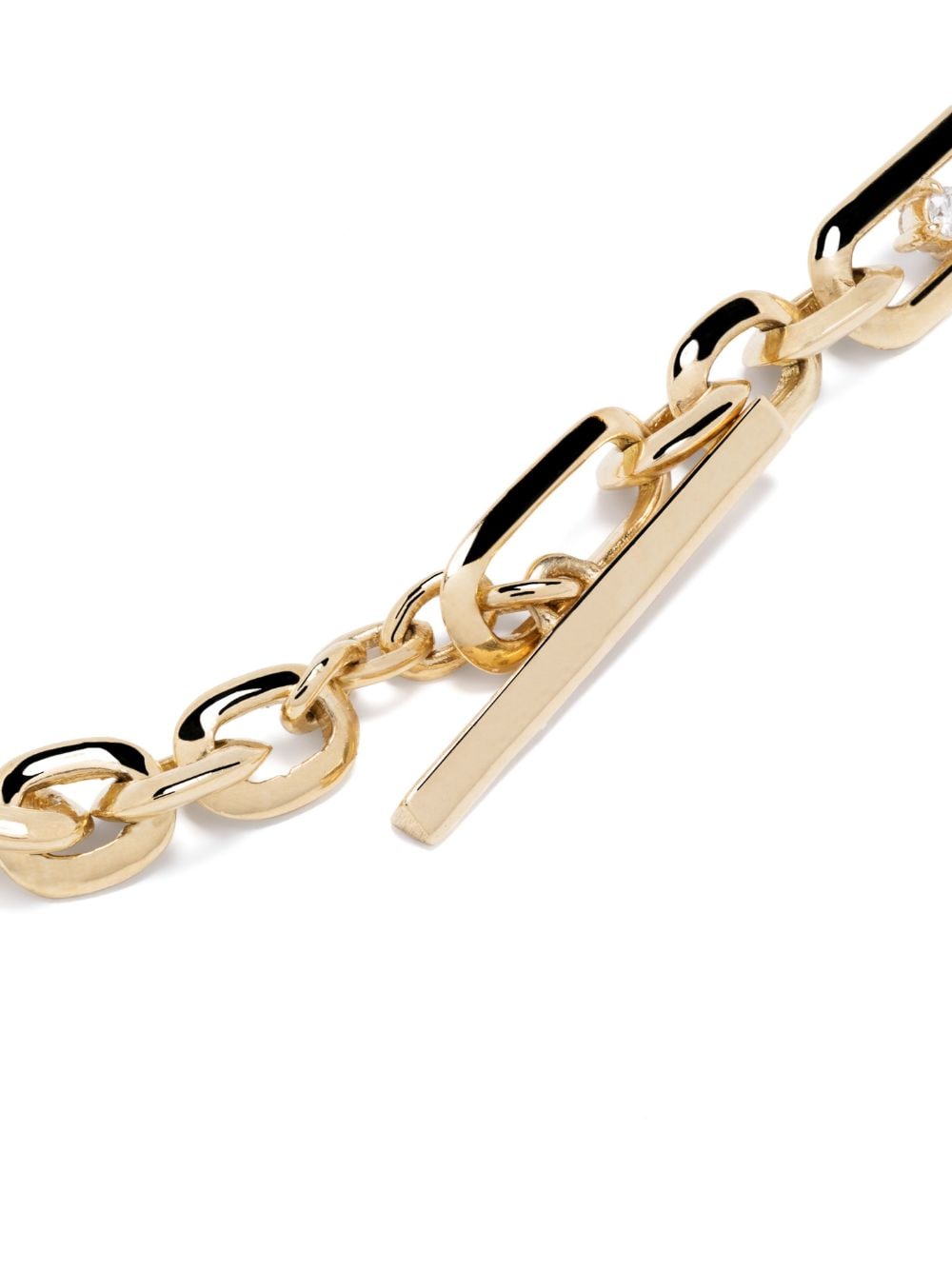 Shop Lizzie Mandler Fine Jewelry 18kt Yellow-gold Diamond Figaro-chain Bracelet