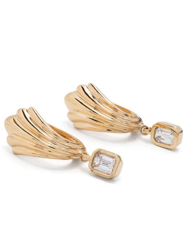Lizzie Mandler Fine Jewelry ダイヤモンド フープピアス 18Kイエロー