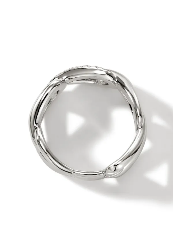 John Hardy Surf Pavé Link リング | シルバートーン | FARFETCH JP