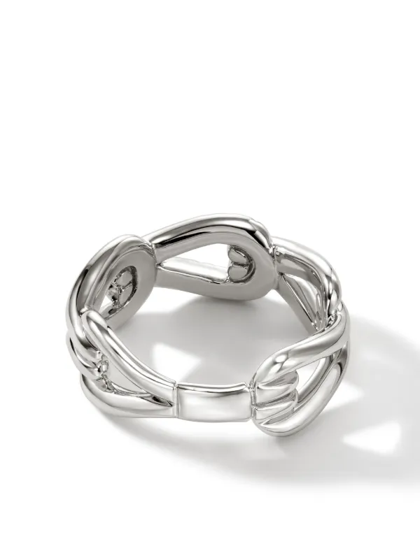   シルバーリング John Hardy Surf Pavé Link リング | シルバートーン | FARFETCH JP