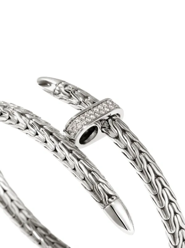 John Hardy Spear Flex ダイヤモンド カフブレスレット スターリング