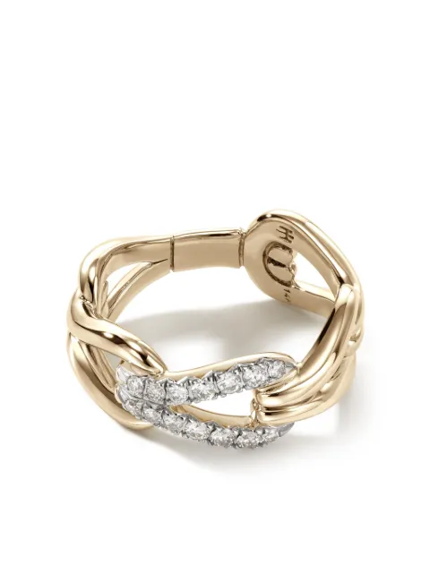 John Hardy 18kt yellow gold Surf Pavé Link diamond ring