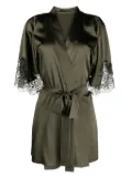 Fleur Of England Ingrid silk robe - Green