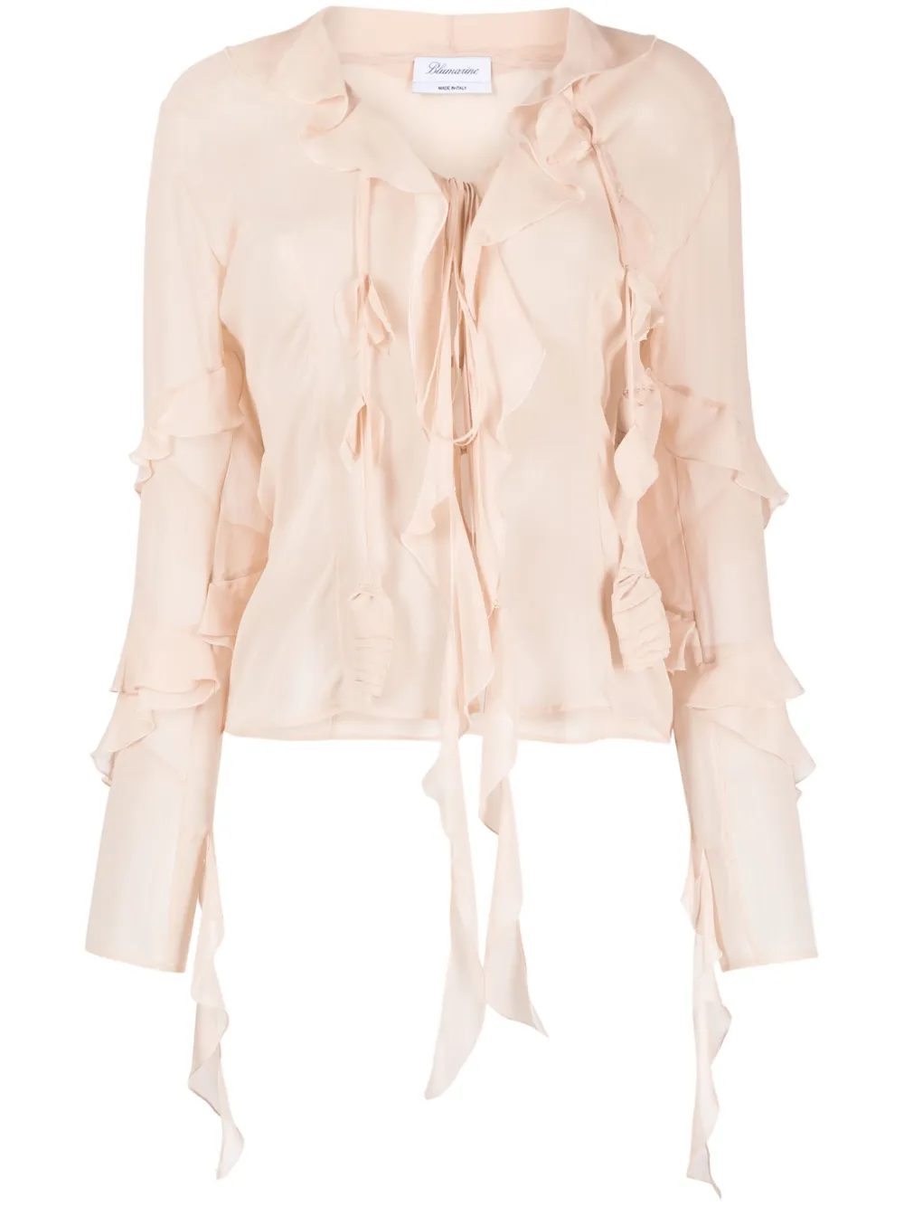 Blumarine Pink Ruffled Blouse In Pink