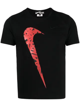 Black Comme Des Garçons x Nike logo-print Cotton T-shirt | Black