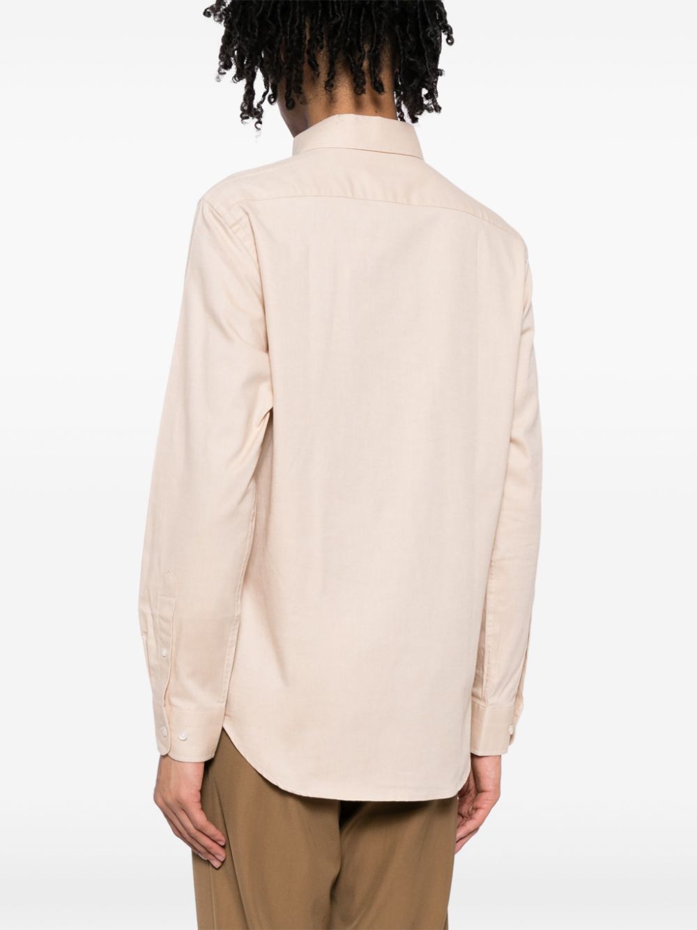 Shop Man On The Boon. Long-sleeve Cotton-blend Shirt In Neutrals