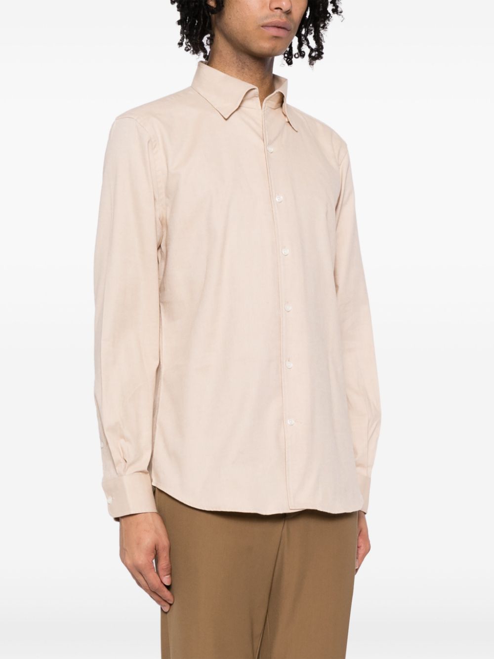 Shop Man On The Boon. Long-sleeve Cotton-blend Shirt In Neutrals