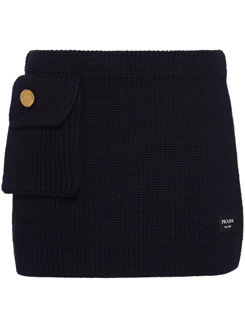 Prada falda corta tejida de canalé
