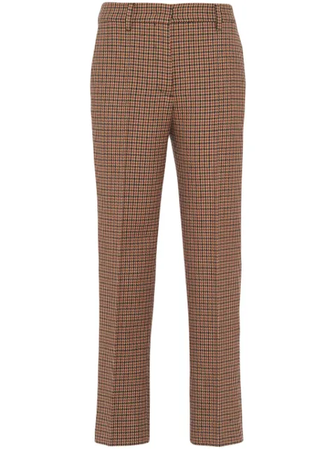 Prada houndstooth-check wool trousers