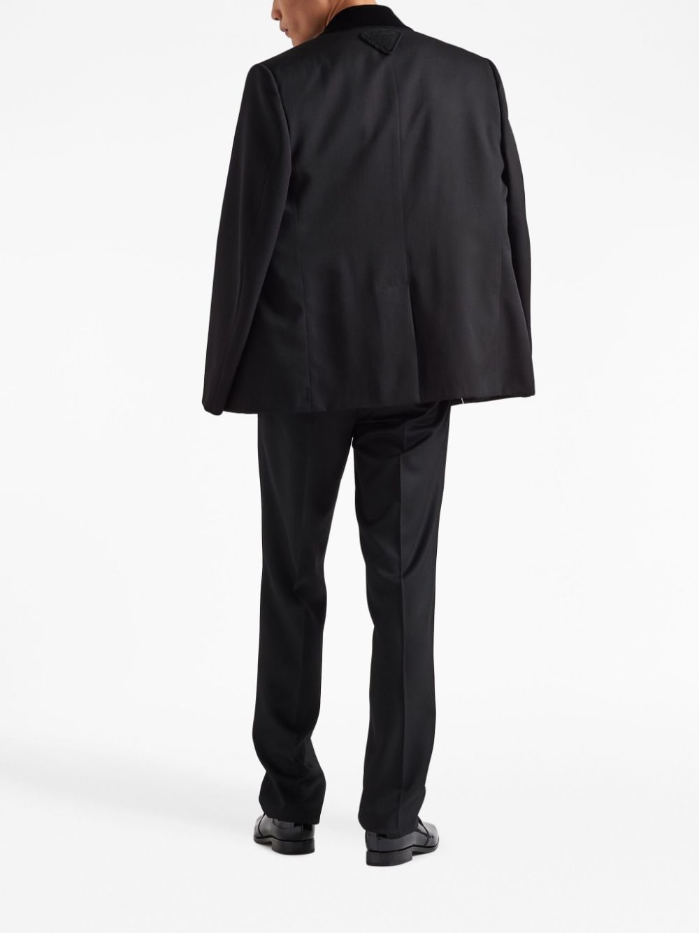 Shop Prada Wool Tailored Trousers In F0002 Black