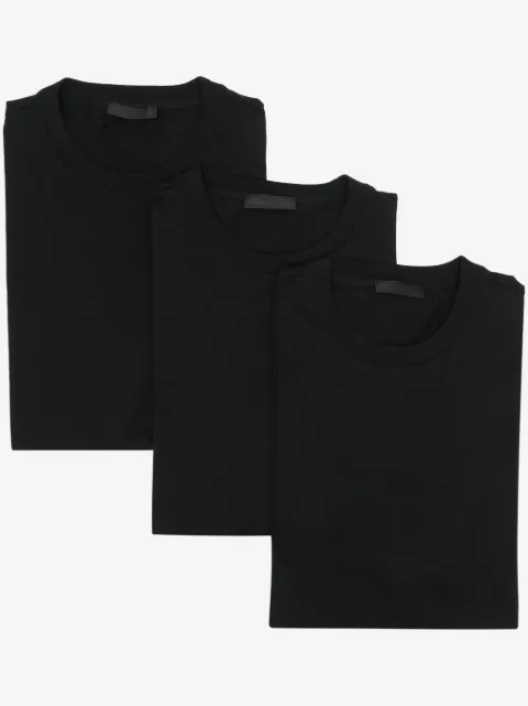 Prada logo-patch T-shirts (set of three)