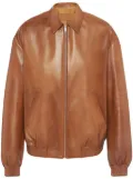 Prada nappa-leather bomber jacket - Brown