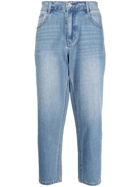 SONGZIO elasticated-waist cotton tapered jeans 