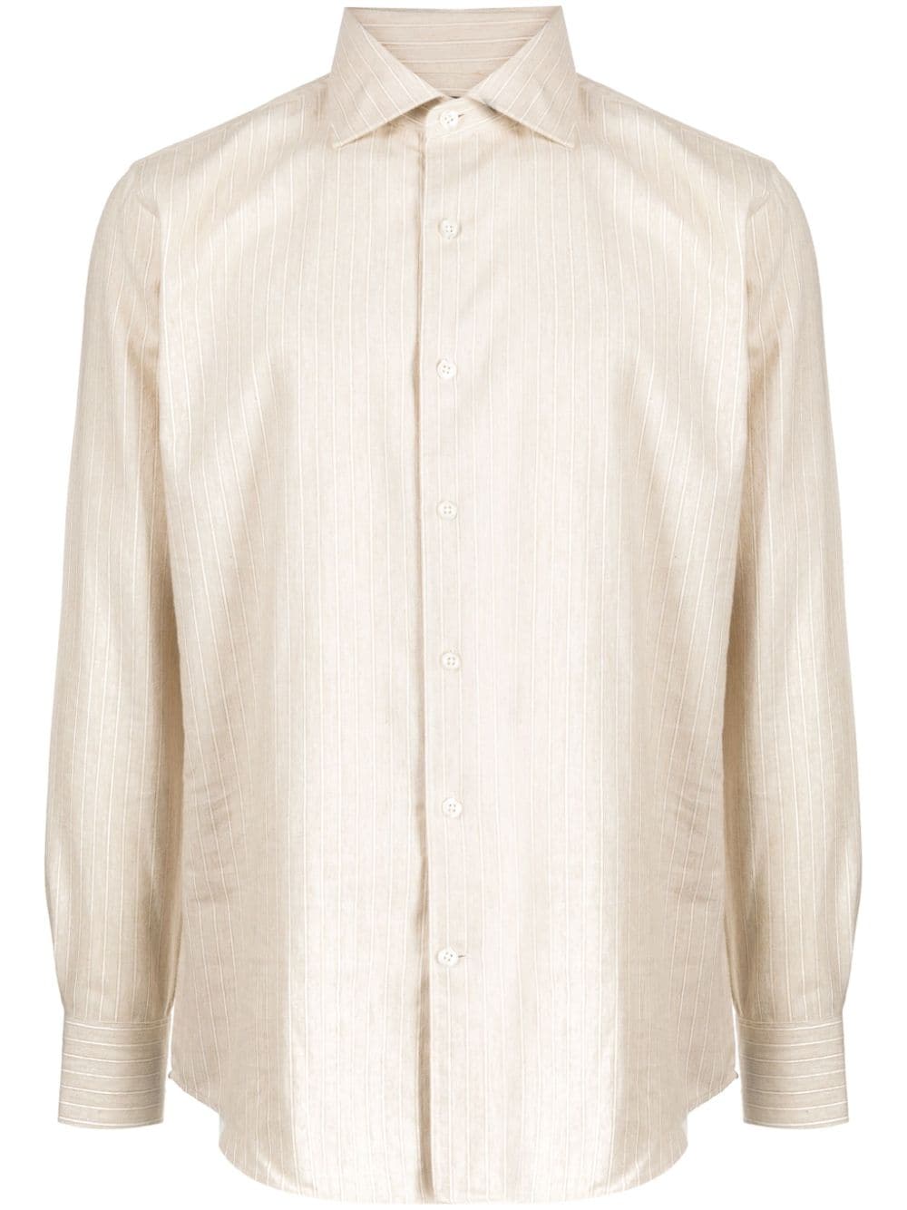 Man On The Boon. Striped Cotton Shirt In Neutrals