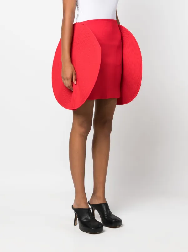 Victoria Beckham Circular 3D-detailing Ribbed Miniskirt