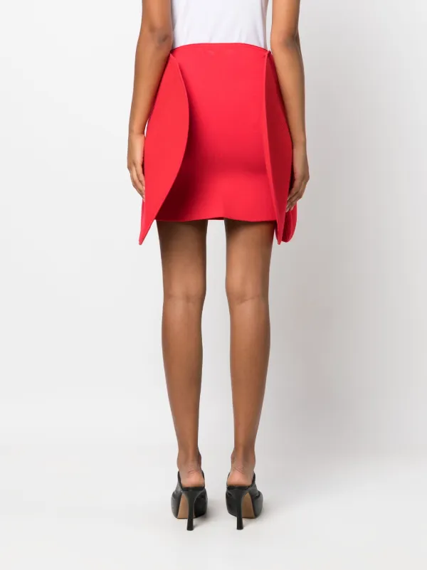 Victoria Beckham Circular 3D-detailing Ribbed Miniskirt