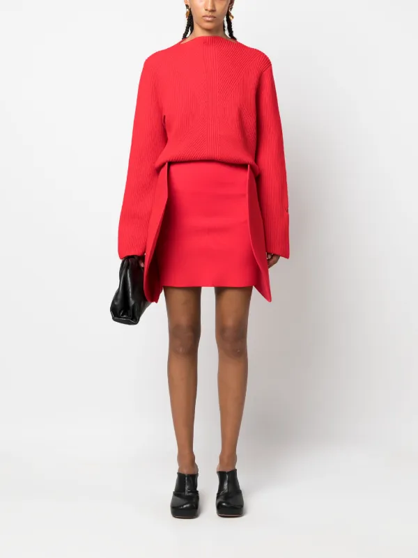 ★ Victoria Beckham ★ スカート VICTORIA BECKHAM Cutout hammered-satin midi wrap dress | NET