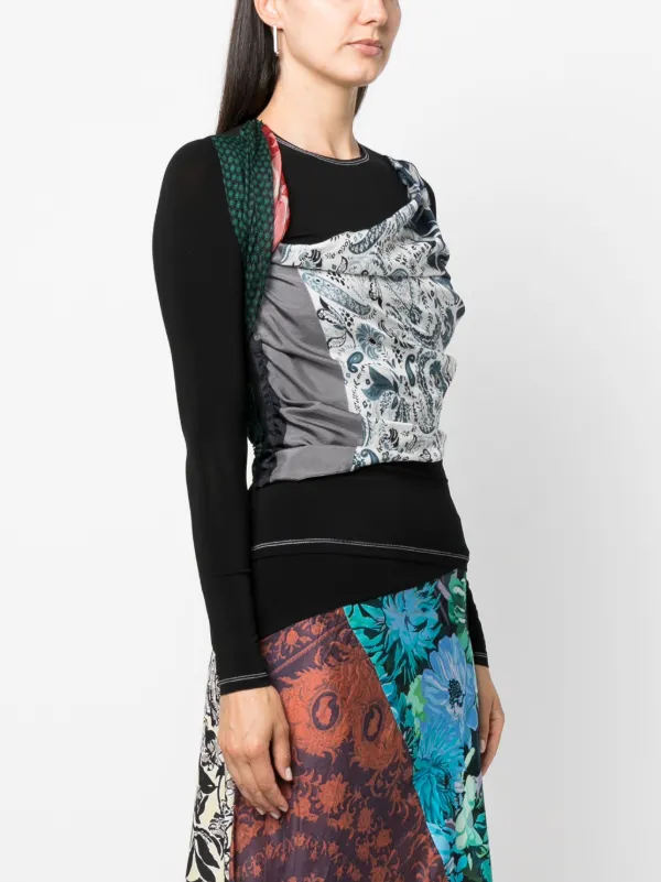 Marine Serre Layered long-sleeve T-shirt | Black | FARFETCH