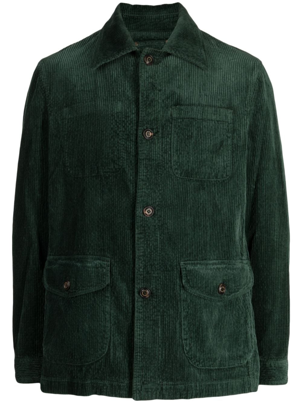 Man On The Boon. Corduroy Garment-dyed Shirt Jacket In Green