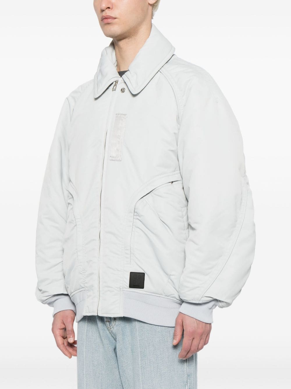 Shop Songzio Meta Ma-1 Detachable-collar Jacket In Blue