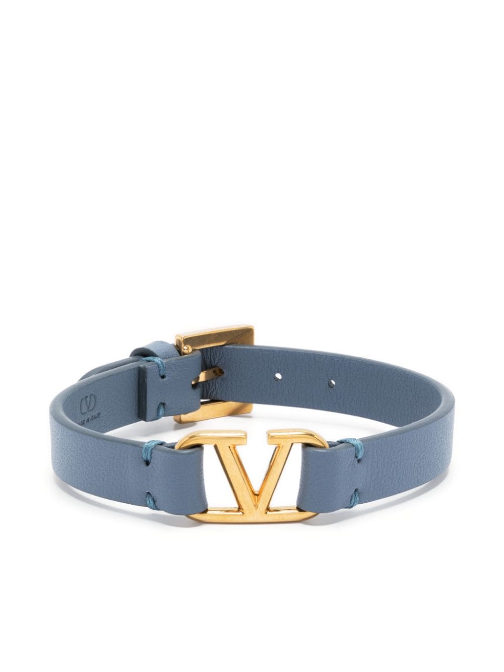 Valentino Garavani Vlogo Signature Leather Bracelet In Grey