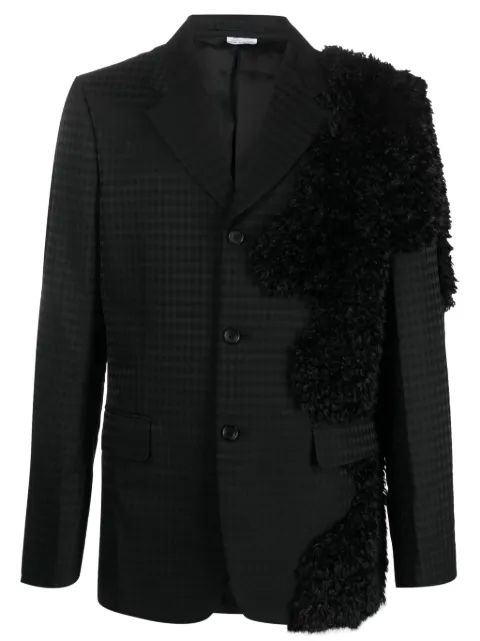 Comme des Garçons Homme Plus check-print shearling-detail blazer