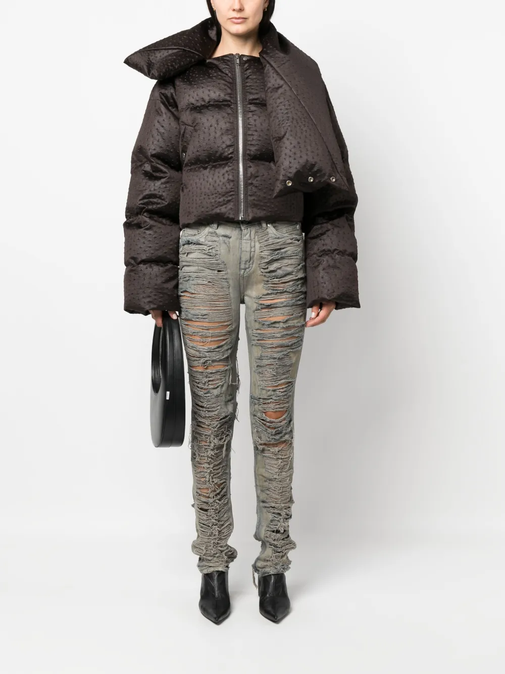 Image 2 of Rick Owens DRKSHDW jeans slim con efecto envejecido