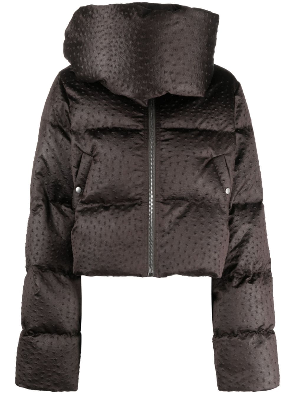 Rick Owens Funnel-neck Puffer Jacket In Brown