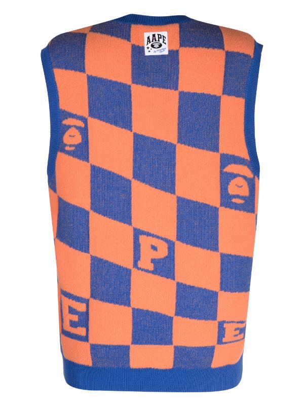 checkerboard knitted vest