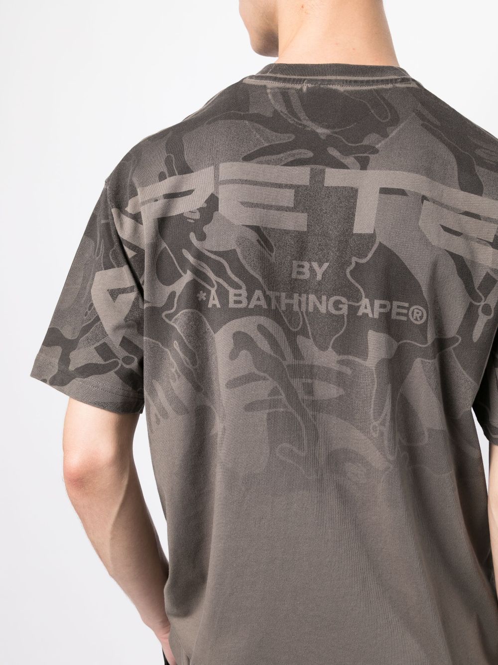 Shop Aape By A Bathing Ape Logo-print Cotton T-shirt In Brown