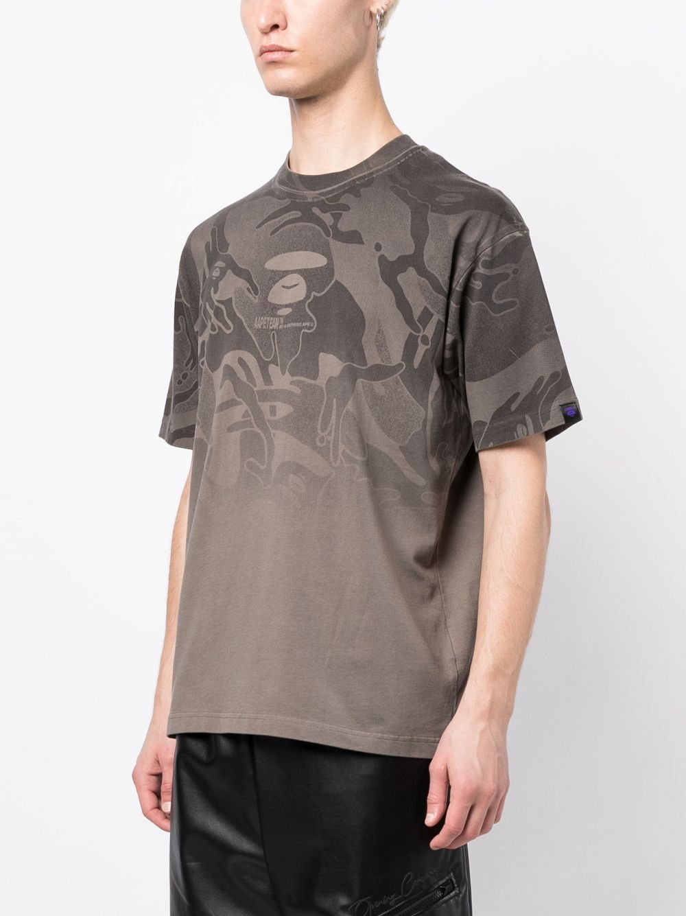 Shop Aape By A Bathing Ape Logo-print Cotton T-shirt In Brown