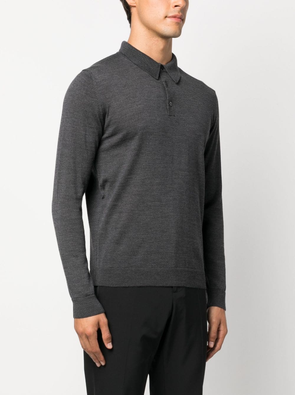 Shop Eraldo Merino-wool Polo Shirt In Grey