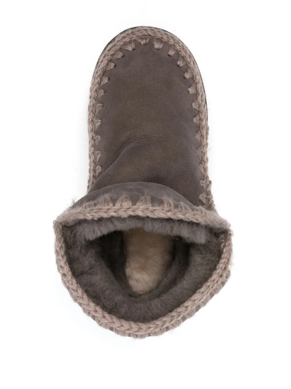 Mou Logo-patch Suede Ankle Boots In Grau