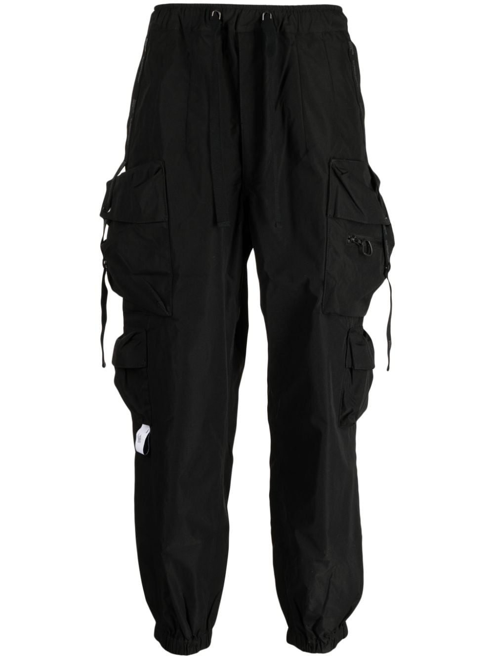 Musium Div. Multiple-pocket Drop-crotch Trousers In Black