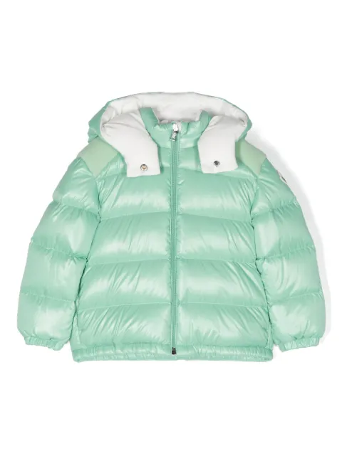 Moncler Enfant chamarra capitonada con efecto brillante y cierre 