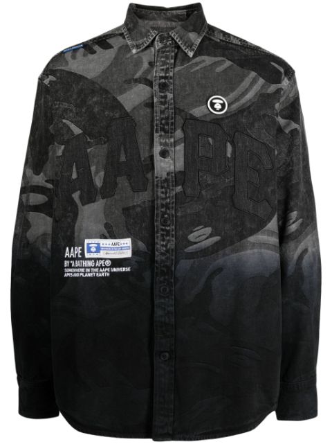 AAPE BY *A BATHING APE logo-patch cotton shirt Men