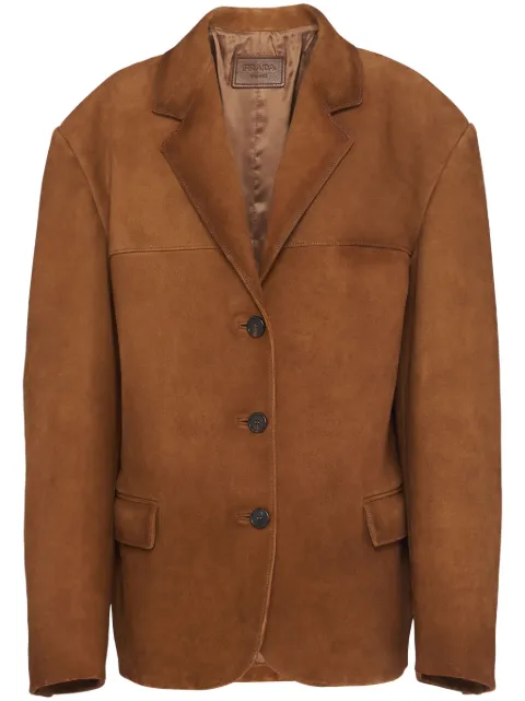Prada single-breasted suede blazer