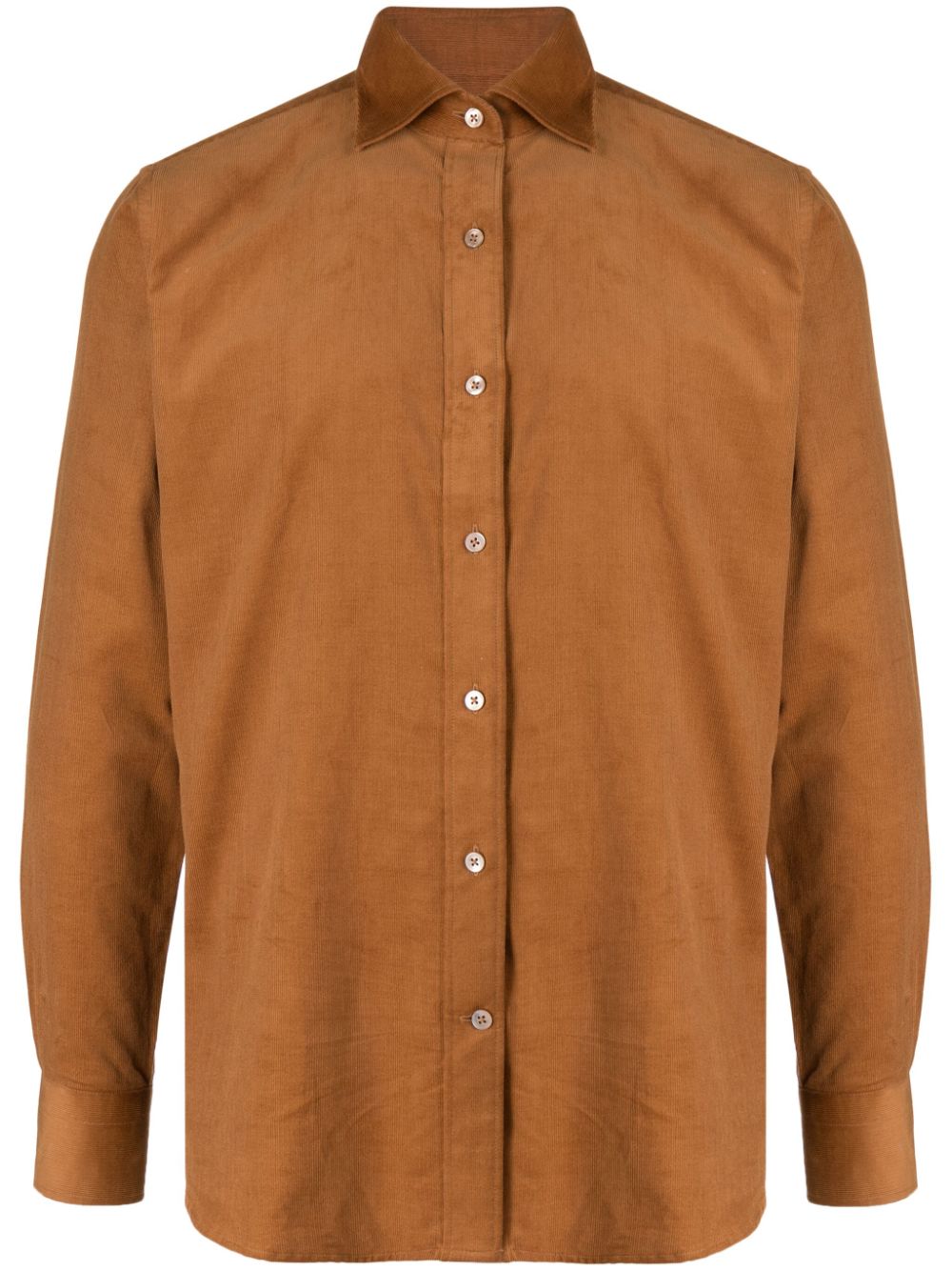 Man On The Boon. Logn-sleeve Corduroy Shirt In Brown