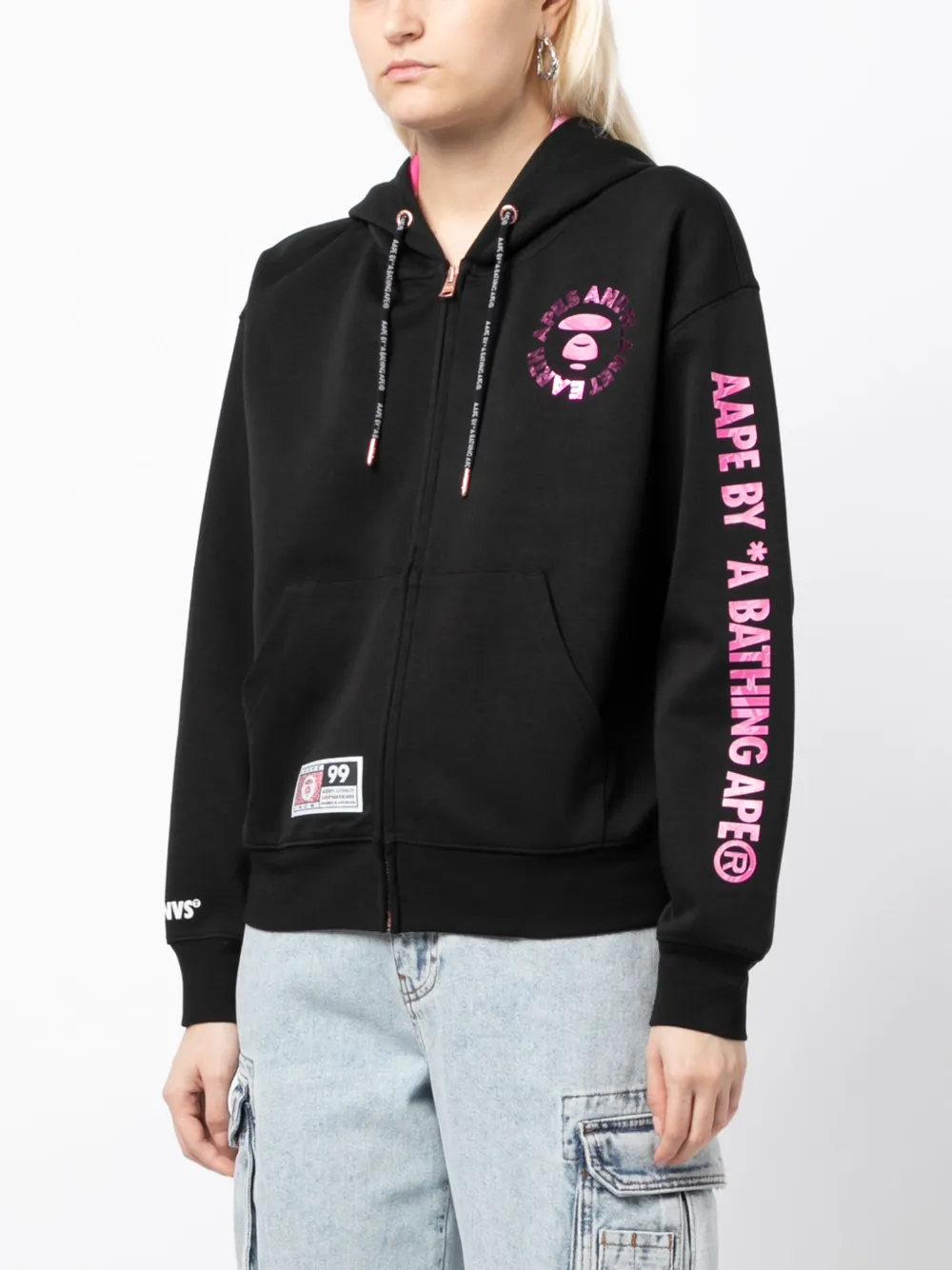 AAPE BY *A BATHING APE® Lightning bolt-motif zip-up Hoodie - Farfetch