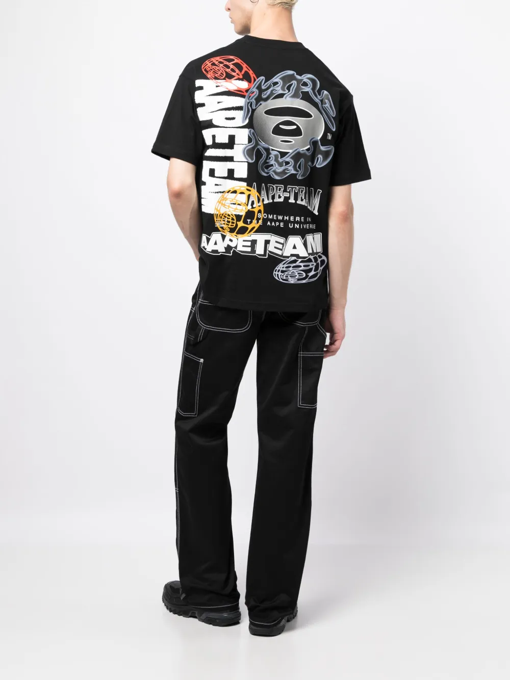 AAPE BY *A BATHING APE® T-shirt met grafische print - Zwart