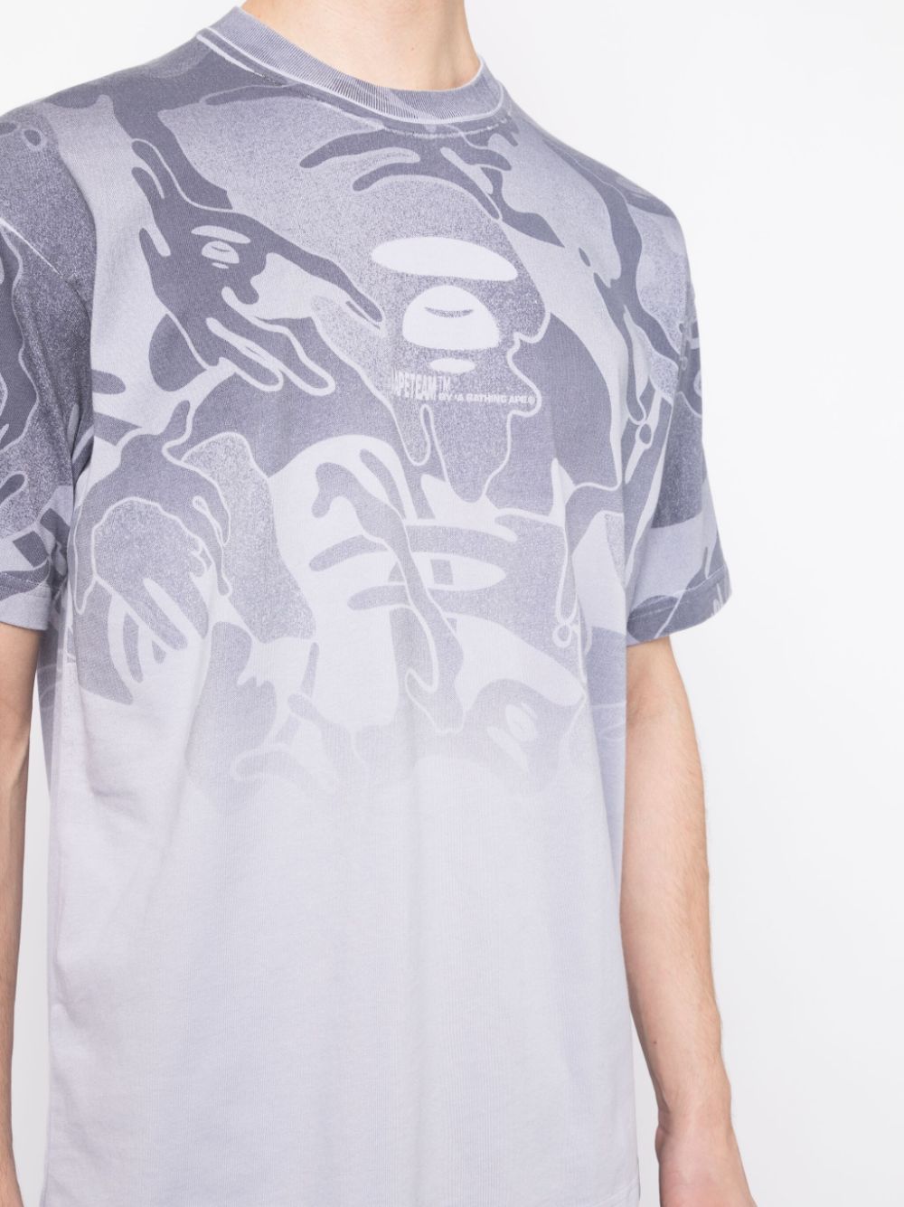 Shop Aape By A Bathing Ape Gradient-effect Cotton T-shirt In Purple